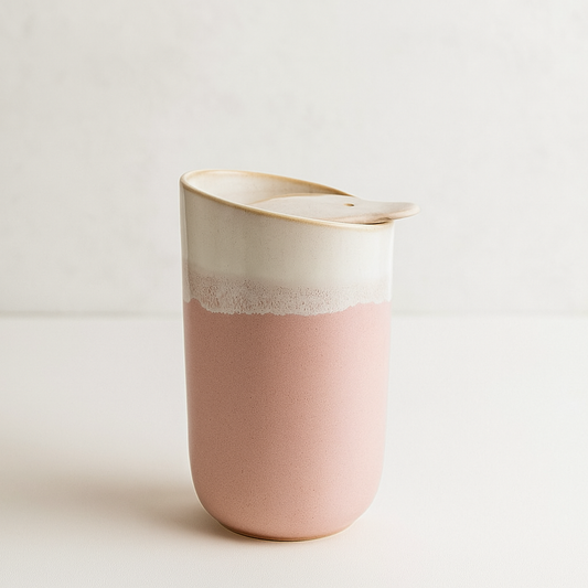 Verre à café en céramique avec couvercle — 325 ml