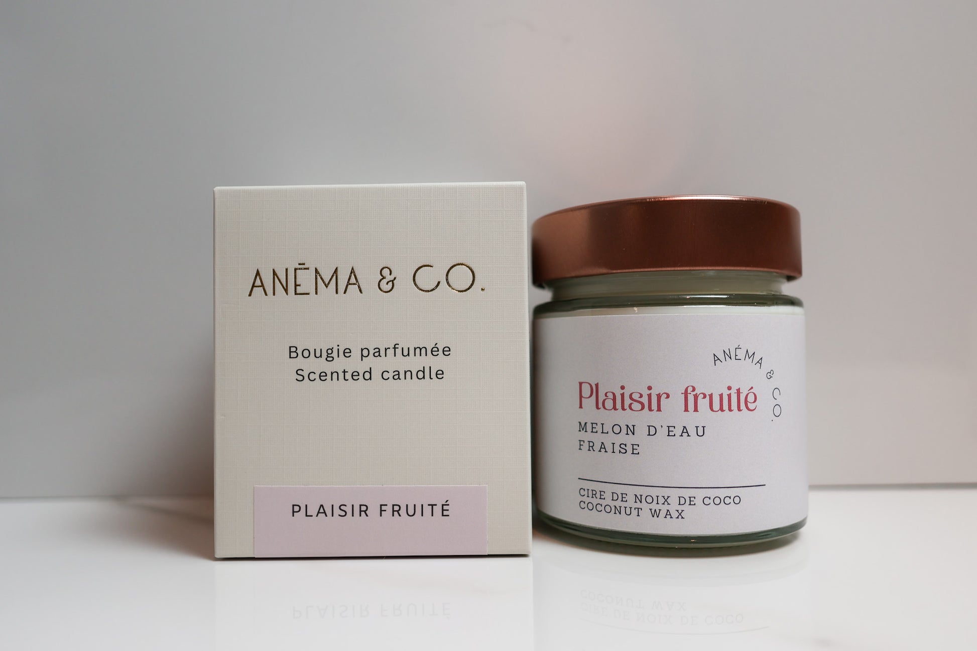 Bougie parfumée Plaisir fruité fraise et melon ANÉMA & CO Québec