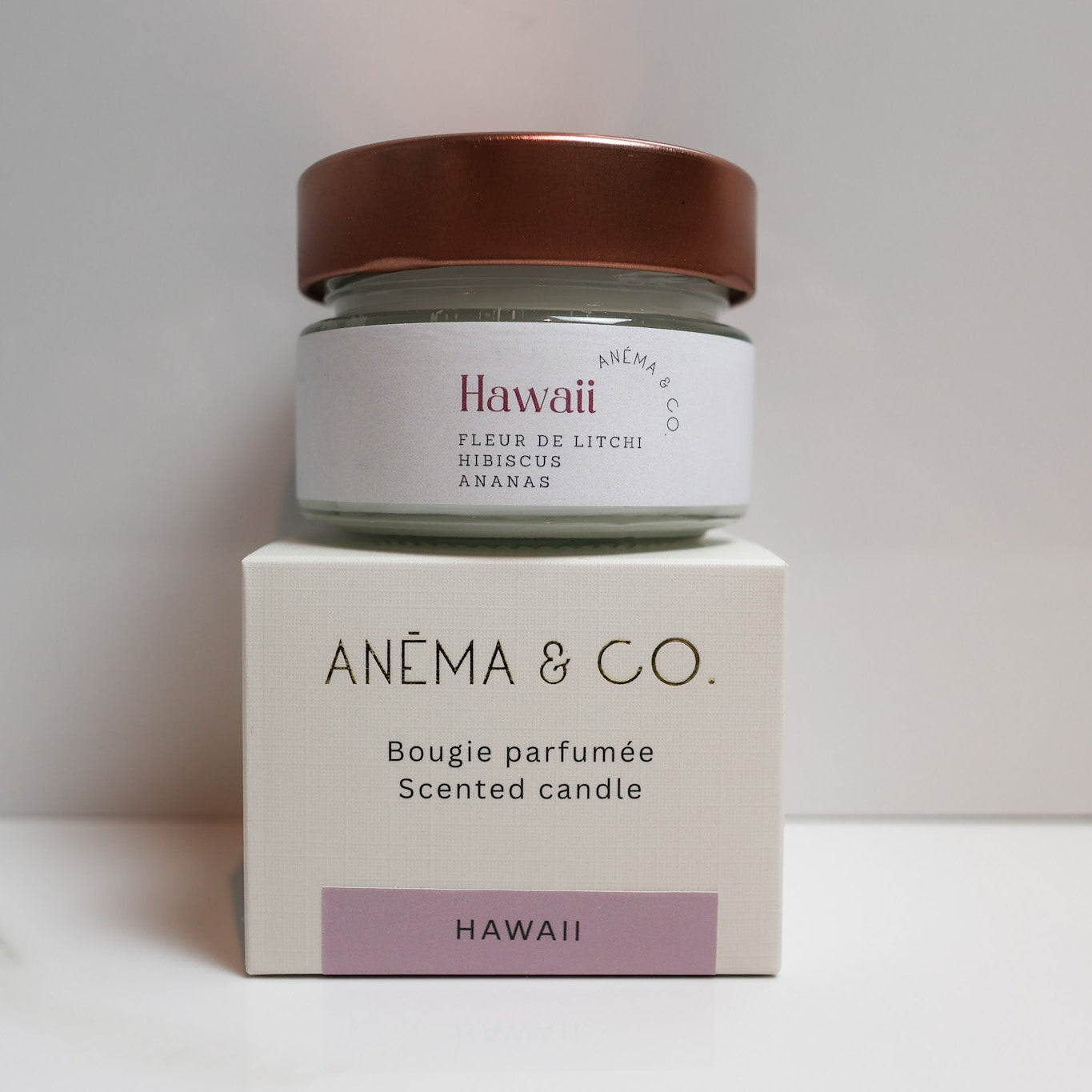 Bougie parfumée Hawaii hibiscus ananas litchi ANÉMA & CO Québec
